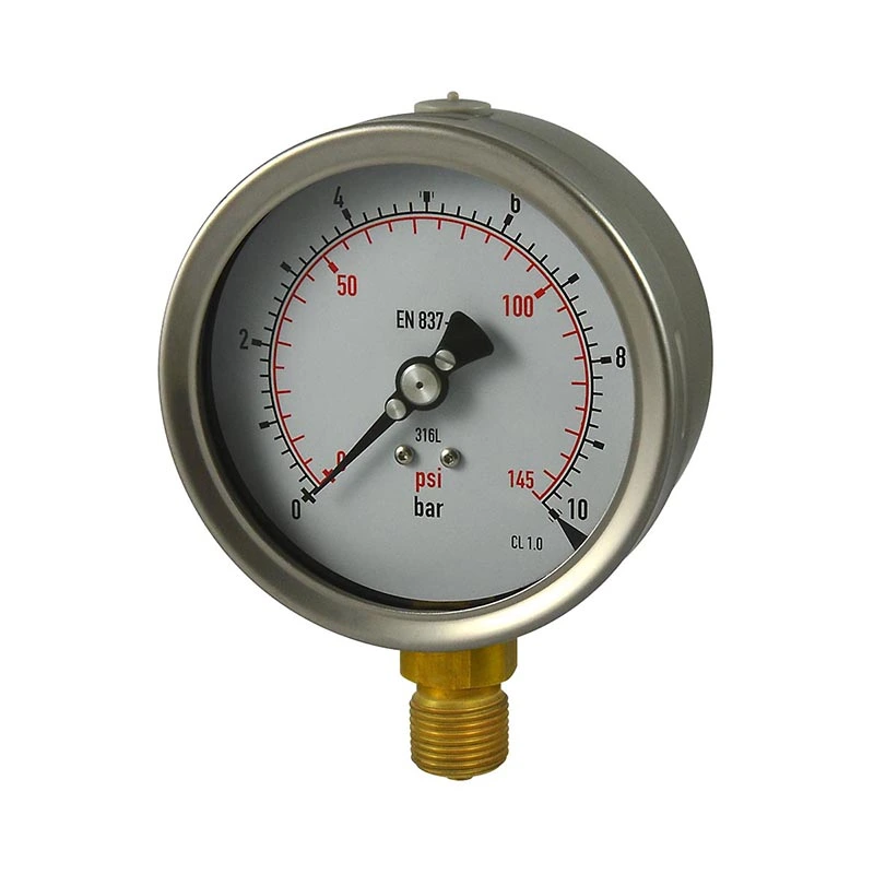 Mit Glycerin gefülltes Manometer